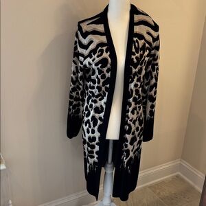 Chico’s NWT Long Animal print Cardigan/Topper